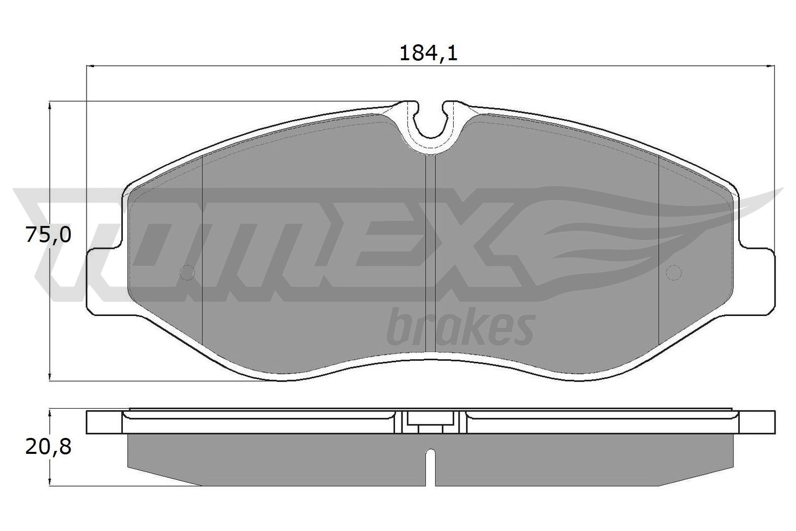 Obrázok Sada brzdových platničiek kotúčovej brzdy TOMEX Brakes  TX1812